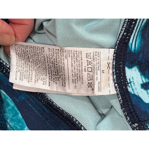 Old Navy Womens Capri Floral Print Leggings Yoga‎ Gym Wear Navy & Blue Medium - Picture 8 of 9